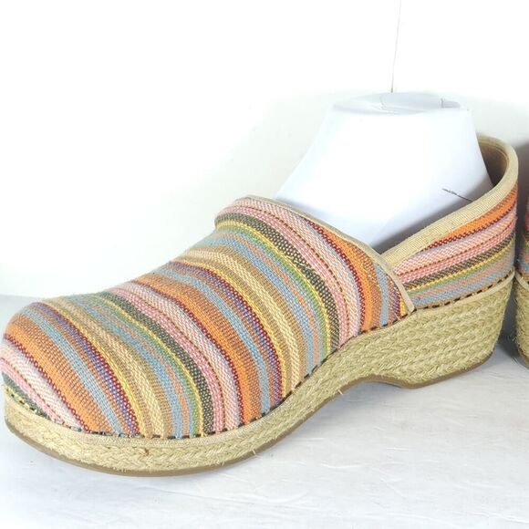 Dansko Women's EU41 US10-10,5 Multicolor Vegan Jute Woven Espadrille Clogs Shoes - Picture 7 of 15